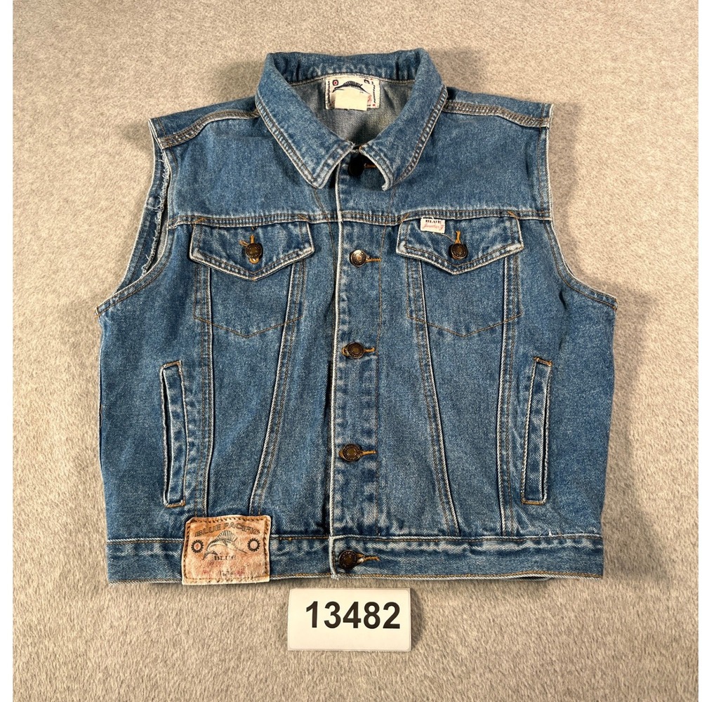 Vintage Blue Jonathan G Denim Vest Womens Medium Blue Cotton Button Front